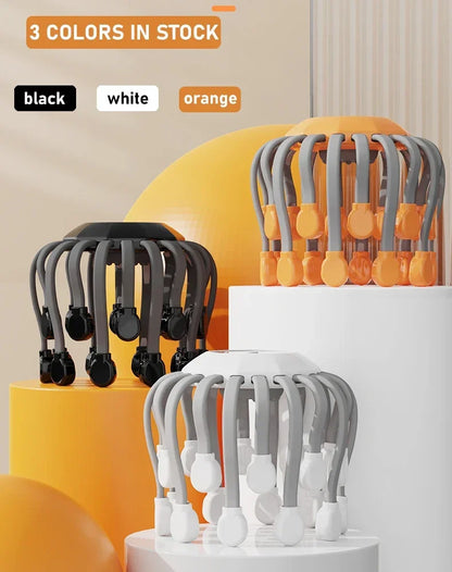 Orange Octopus Head Massager, 10/20 Independent Massage Heads, Wireless Vibration Scalp Scratcher for Daily Relaxation